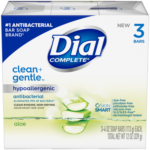 Dial Dial Complete Clean Gentle Antibacterial Bar Soap, Aloe