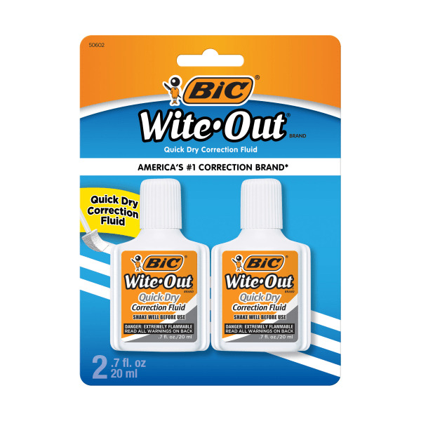 BIC Correction Fluid, Quick Dry, White