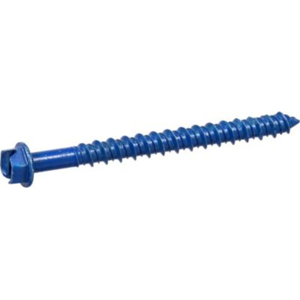 Hillman 1/4 in. x 2-3/4 in. Blue Slotted Hex Washer-Head Tapper Concrete Screw Anchors, 12-Pack