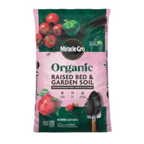 Miracle-Gro Organic Raised Bed and Garden Soil, 1.5 cu. ft.