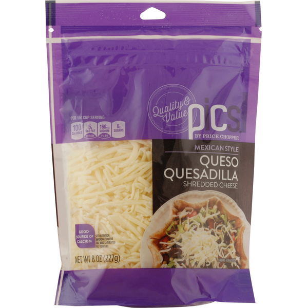PICS Shredded Cheese, Queso Quesadilla, Mexican Style