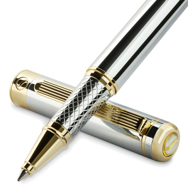 Scriveiner Stunning Luxury Rollerball Pen - Silver Chrome