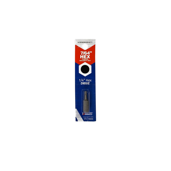 Best Way Tools Hex Security Insert Screwdriver Bit - 7/64"
