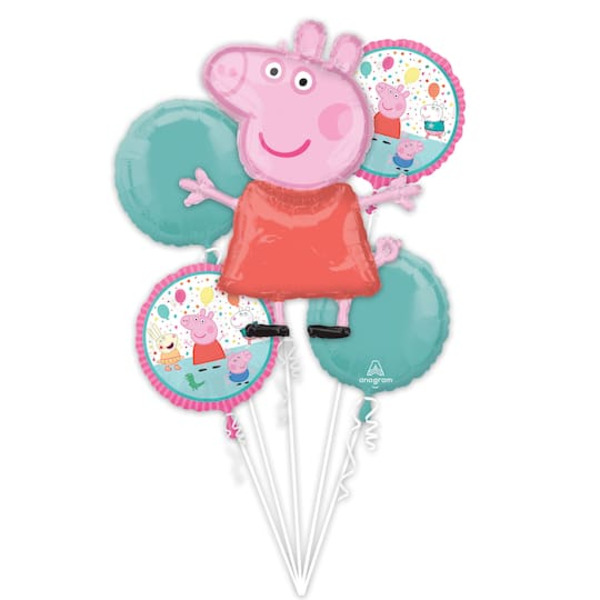 Anagram INFLATED Peppa Pig 5-Piece Foil Balloon Bouquet