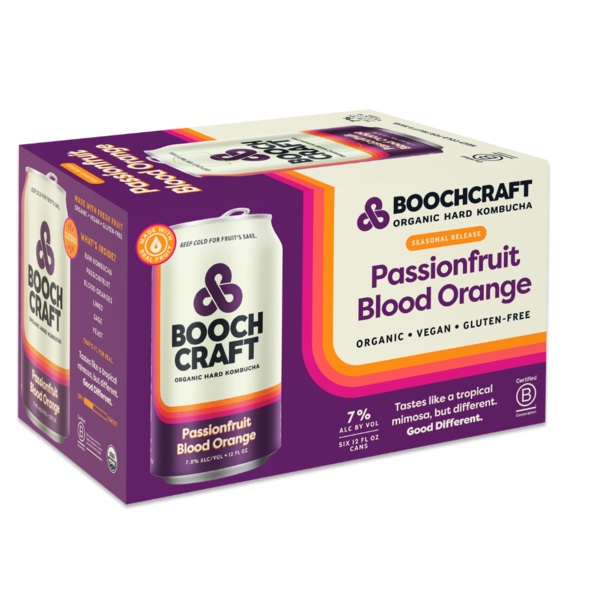 Boochcraft Hard Kombucha Passionfruit Blood Orange Same-Day