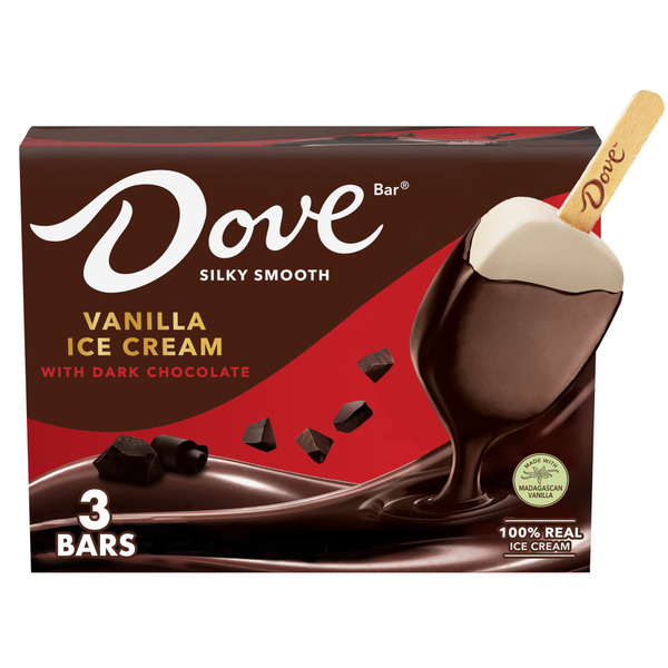 Dove Vanilla Ice Cream Coated With Dark Chocolate Ice Cream Bars