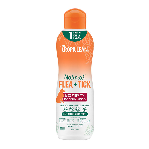 Tropi Clean Natural* Flea & Tick Maximum Strength Shampoo for Dogs