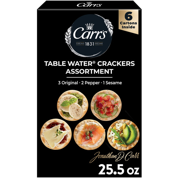 Carr's Variety Pack Table Water Crackers, Baked Snack Crackers, 6 Count