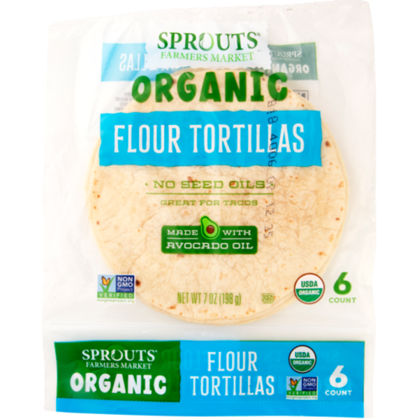 Sprouts Organic Flour Tortillas Made With Avocado Oil 6 Count