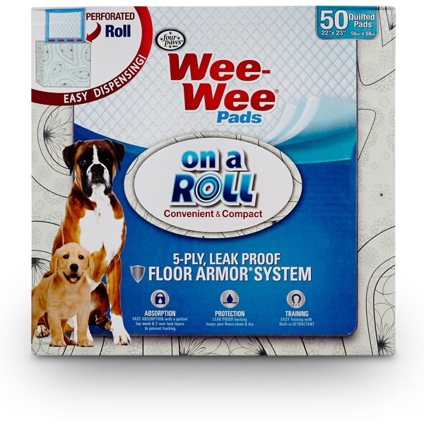Four Paws Wee Wee Puppy Pads On A Roll Pack Of 50 Pads (each) Instacart