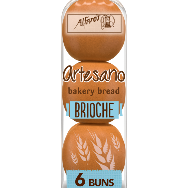 Alfaro's Artesano, 6 ct, Brioche, Buns, Hamburger Buns, 16.4 oz