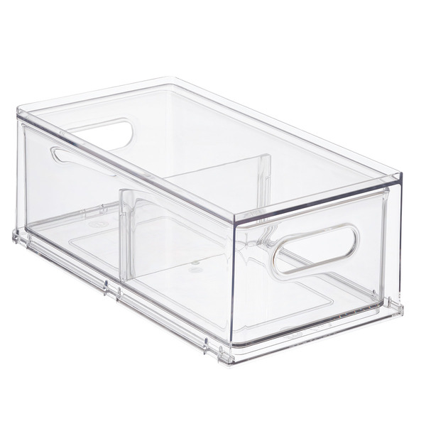 The Home Edit Divided Fridge Drawer Clear 6-3/4" x 12-3/8" x 4-3/4" h