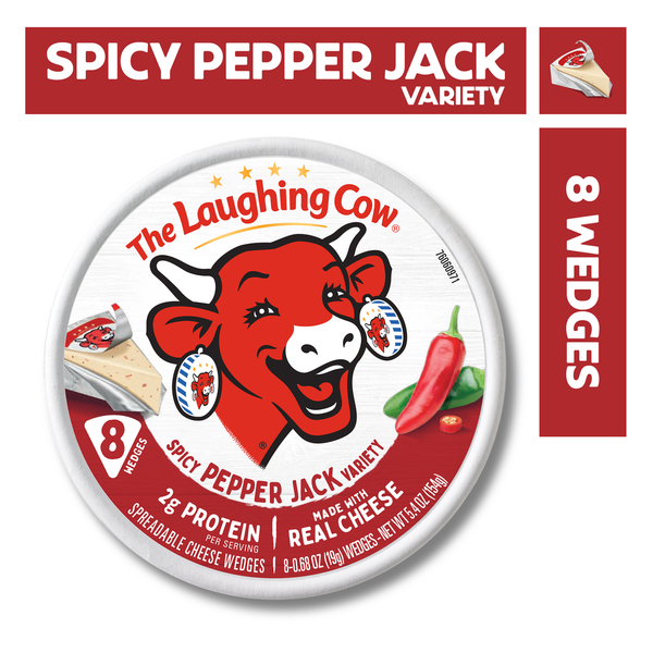 The Laughing Cow Creamy Spicy Pepper Jack Spreadable Cheese Wedges