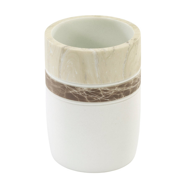 IZOD Resin Bath Tumbler, 4.25 x 3 x 4.25 in - Natural/Tan