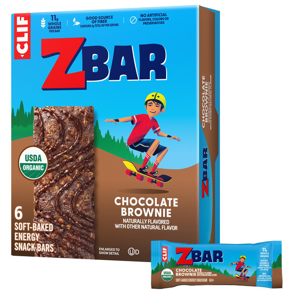 ZBAR Chocolate Brownie Soft-Baked Energy Snack Bars, Organic