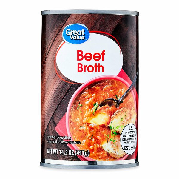 Great Value Beef Broth, Ready to Serve, Canned, 14.5 oz