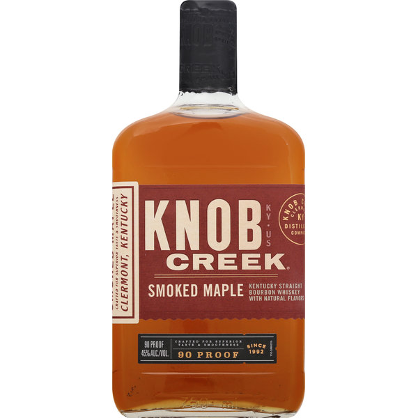 Knob Creek Whiskey, Bourbon, Kentucky Straight, Smoked Maple Same