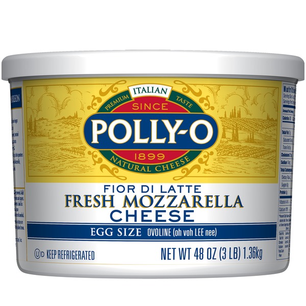 PollyO Cheese, Fresh Mozzarella, Italian, Egg Size (48 oz) from Costco