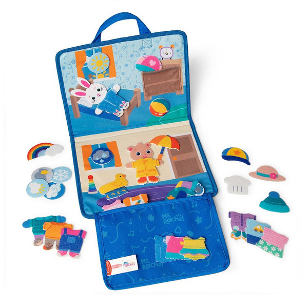 Melissa & Doug Kids' Ms. Rachel What to Wear Take-Along Felt Activity Board Learning Toy