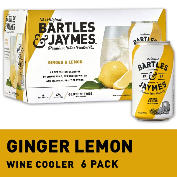 Bartles and Jaymes Wine Coolers Ginger Lemon Wine Cooler 6 Single Serve