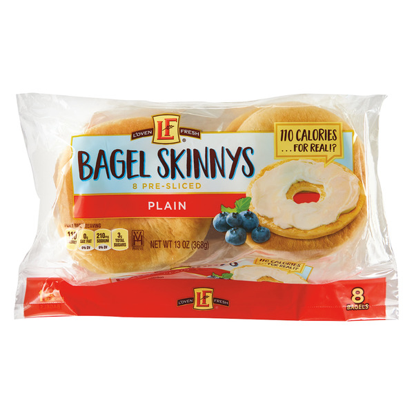 L'oven Fresh Plain Bagel Skinnys, 8 Bagels