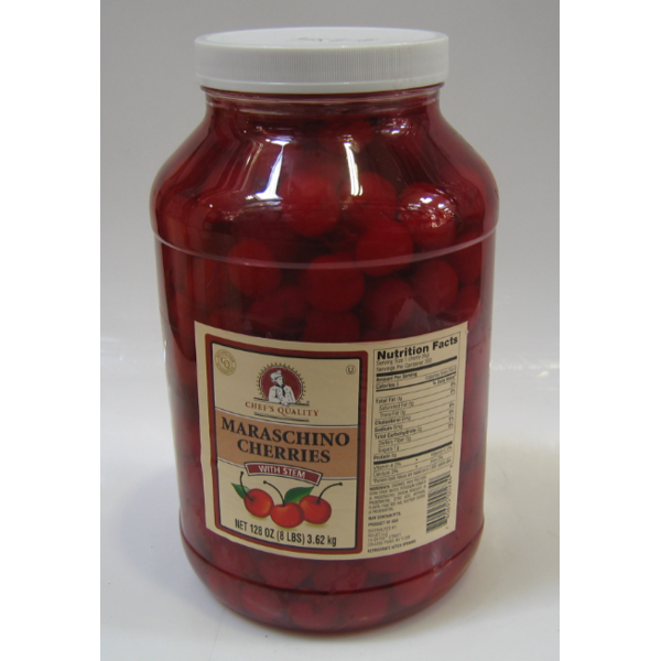 Chef's Quality - Maraschino Cherries with stems - gallon