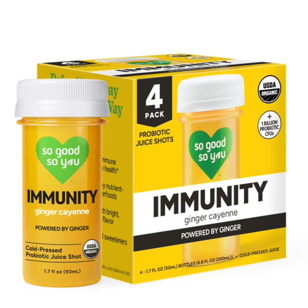 So Good So You Immunity, Ginger Cayenne, Probiotic Juice Shots