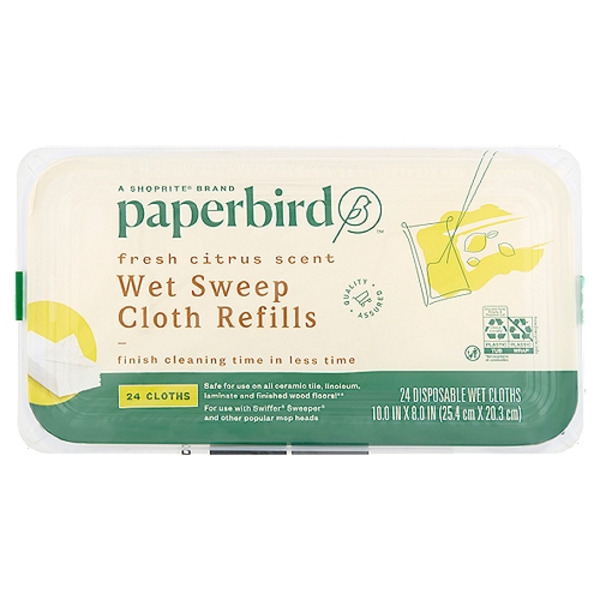 Paperbird Fresh Citrus Scent Wet Sweep Cloth Refills
