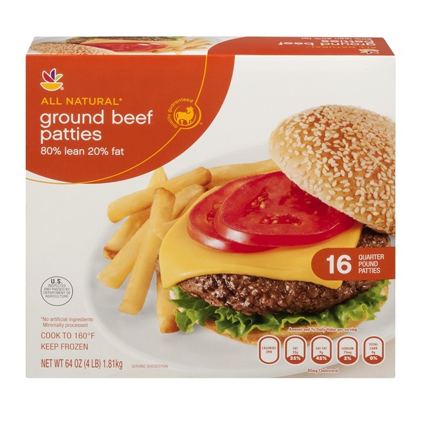 Giant Brand All Natural Ground Beef Patties 16 CT (16 ct) Instacart