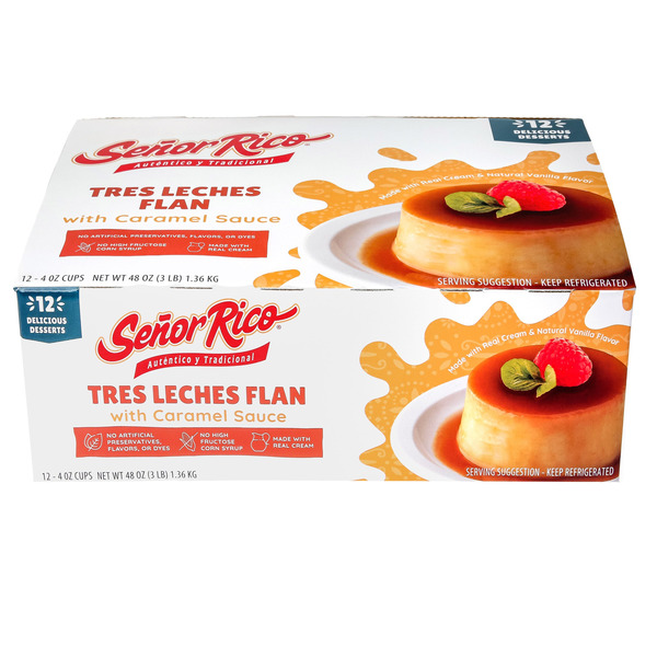 Senor Rico Tres Leches Flan, 4 oz, 12-count