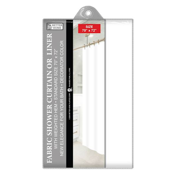 At Home White Fabric Shower Curtain Liner