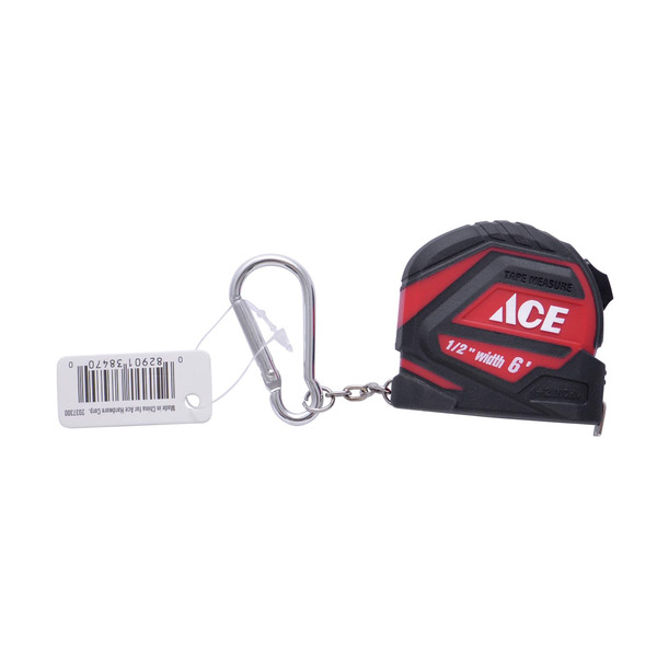 ACE Tape Measure, 1/2 in x 6 ft - Black & Red