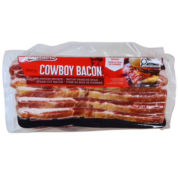 Leadbetter's Cowboy Applewood Smoked Steak Cut Bacon, 2 x 500 g