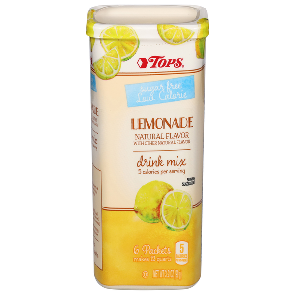 TOPS Drink Mix, Low Calorie, Sugar Free, Lemonade Same-Day