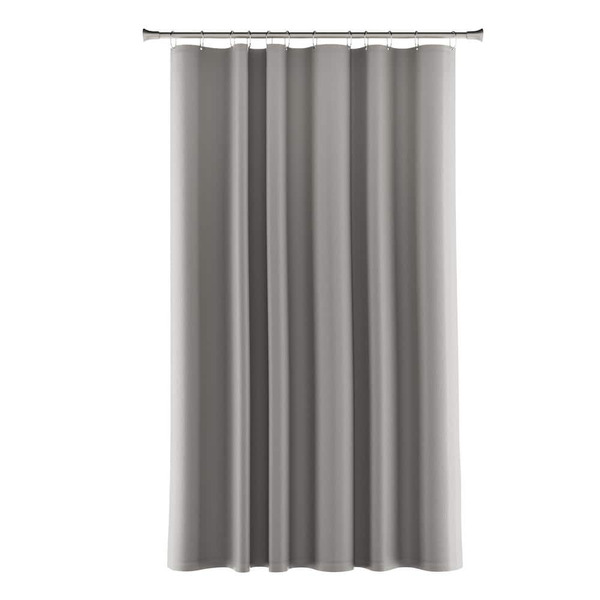 Zenna Home 72 In. L X 70 In. W Solid Waterproof Cotton Fabric Shower Curtain Liner In Grey