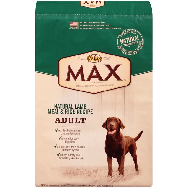 Nutro Max Adult Natural Lamb Meal & Rice Recipe Dog Food (15 lb
