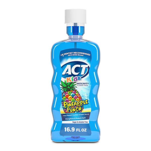ACT Kids Anticavity Fluoride Mouthwash, Pineapple Punch, 16.9 fl