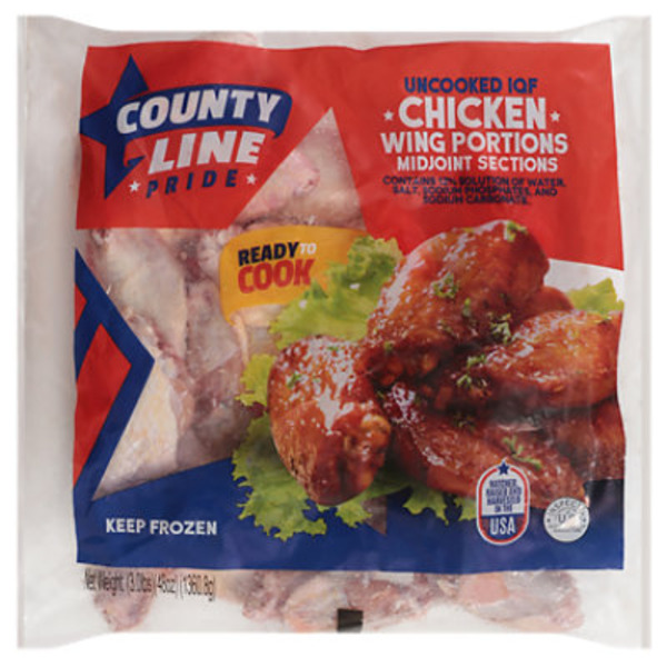 County Line Pride Uncooked Iqf Chicken Wing Portions