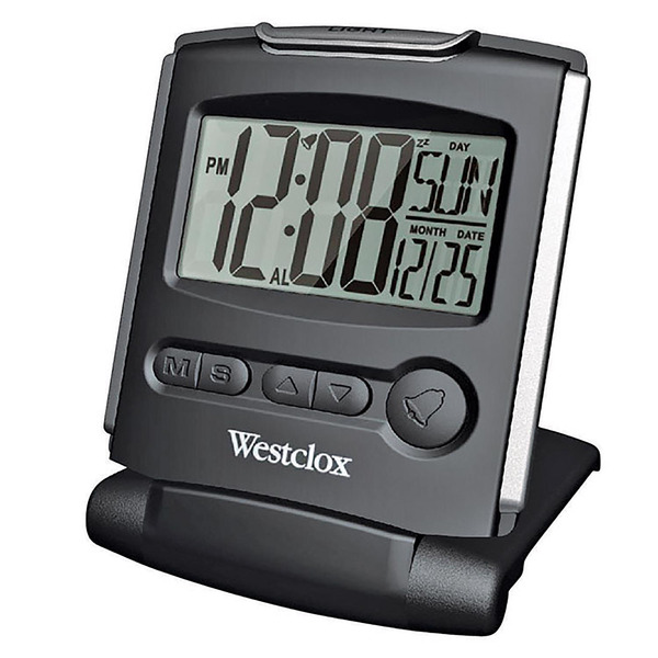 Westclox Folding LCD Travel Alarm Clock