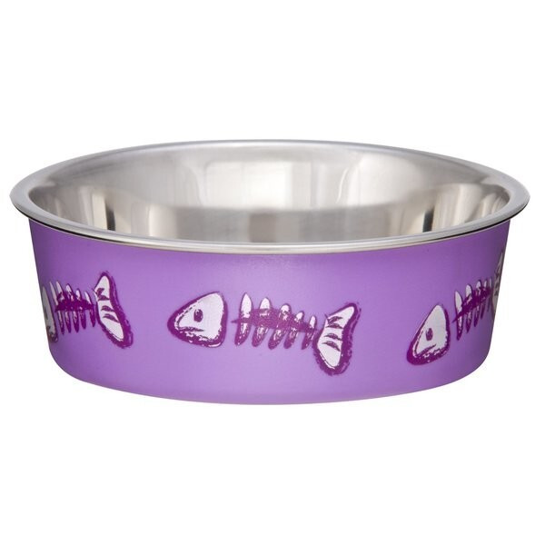 Loving Pets Lilac Skeleton Design Bella Cat Bowl