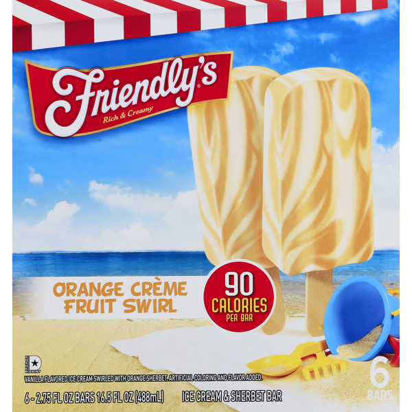 Friendly's Ice Cream & Sherbet Bar, Orange Creme Fruit Swirl (6 each) Instacart