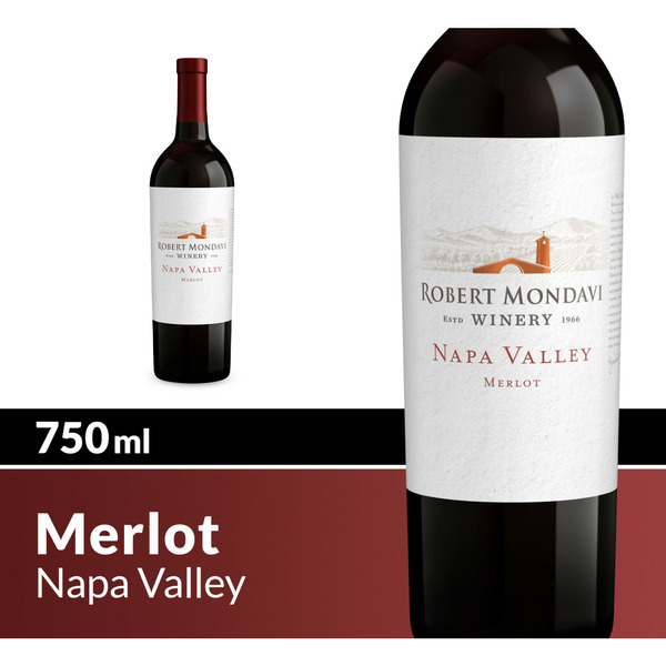 Robert Mondavi Winery Napa Valley Merlot Red Wine Bottle Same-Day