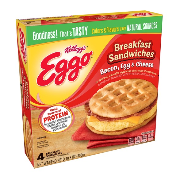 Kellogg's Eggo Breakfast Sandwiches Bacon, Egg & Cheese (10.8 oz