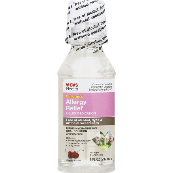CVS Health Allergy Relief, Children's, Liquid Medication, Cherry Flavor