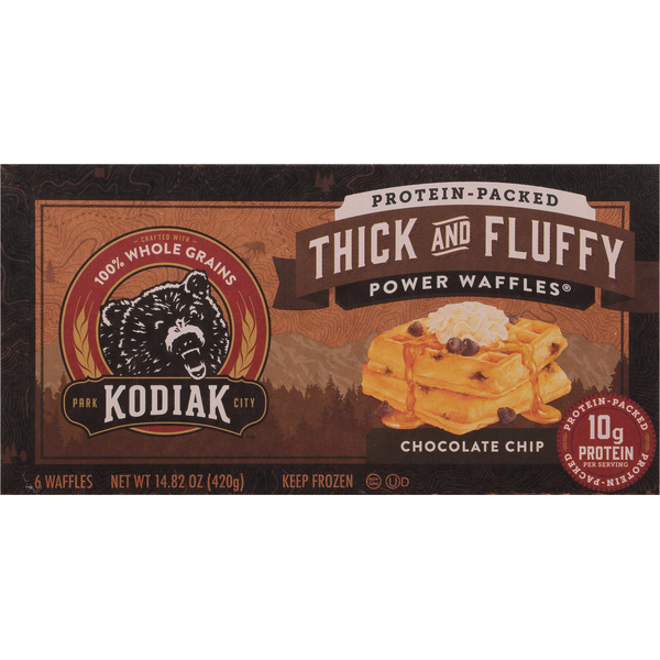 Kodiak Cakes Power Waffles, Chocolate Chip, Thick and Fluffy, Protein-Packed