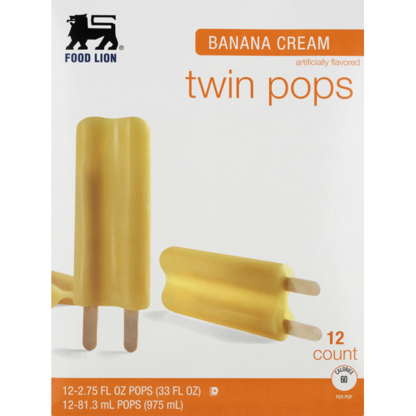 Food Lion Twin Pops, Banana Cream, Box (2.75 fl oz) Instacart