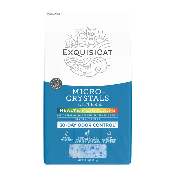 Exquisicat Multi-Cat Fragrance Free Low Dust Micro-Crystals Silica Cat Litter