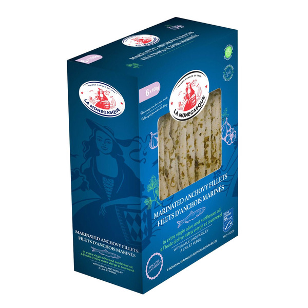 La Monegasque Marinated Anchovy Fillets 6 x 100 g