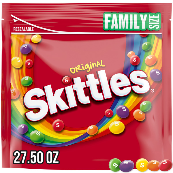 Skittles Original Chewy Summer Candy Family Size Resealable