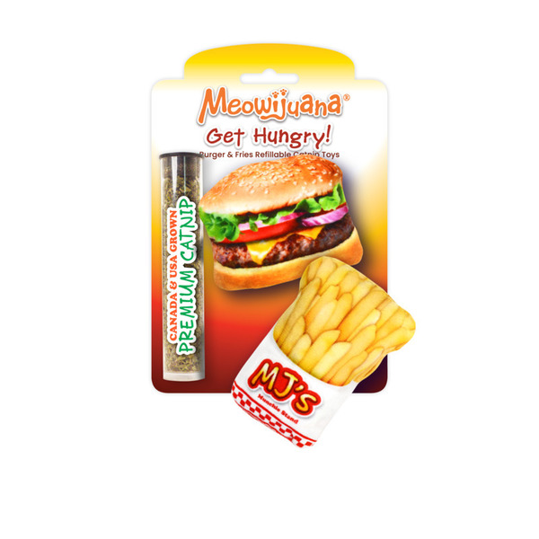 Meowijuana Get Hungry Burger and Fries, Refillable Catnip